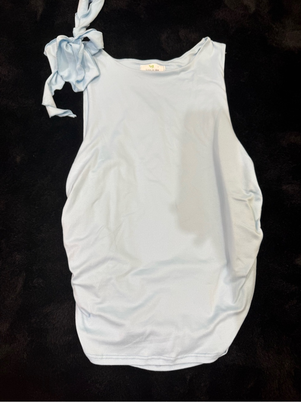 Light Blue Tie-Shoulder Women's Tank Top